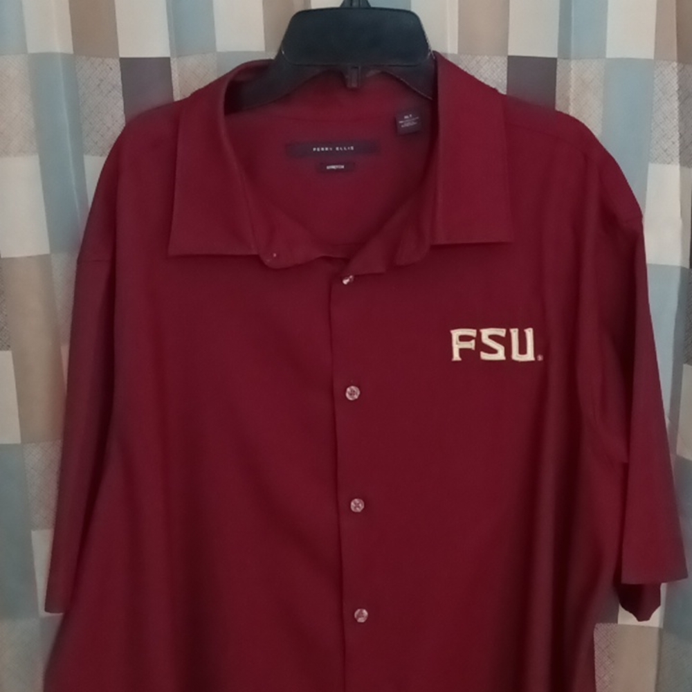 FINAL PRICE PERRY ELLIS FSU stretch s/s buttoned down shirt XLT